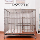 YIPET Ready Stock Dog cage thick stainless steel super large residential foldable movable pet cage