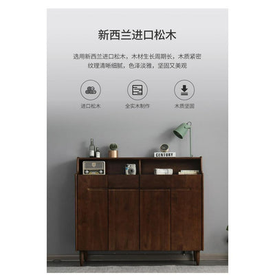 (MUWU) Solid Wood Household Door Large Capacity Shoe Cabinet Living Room Entrance Porch Cabinet