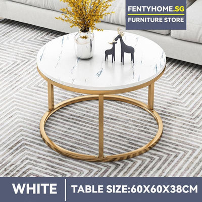 2 In 1 Nordic Coffee Table Modern Light Luxury Round Side Table Set Living Room Sofa Tea Table