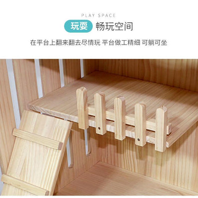 Cat Cage Villa Apartment Solid Wood With Climbing Rack House Dispaly Cabinet Four Seasons Universal