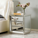 European Bedroom Bedside Table Modern Simple Mini Family Bedside Cabinets Light Luxury Mirror Glass