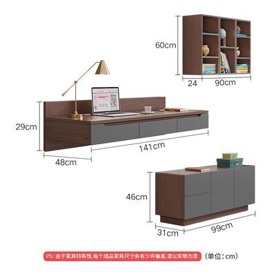 AUSITUR Desktop Computer Table Bookcase Bookshelf Integrated Wall-mounted Table Study Desk