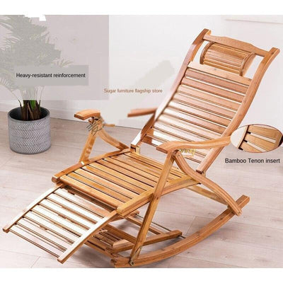 Sleeping Reclining Folding Lunch Break Free Household Balcony Leisure Elderly Bamboo Fu-shaped