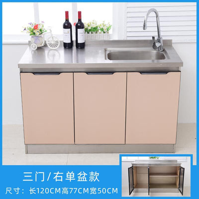 YSHF Kitchen Cabinet Storage Household With Gas Stove Sink Kitchen Cupboards Stainless Steel Kitchen