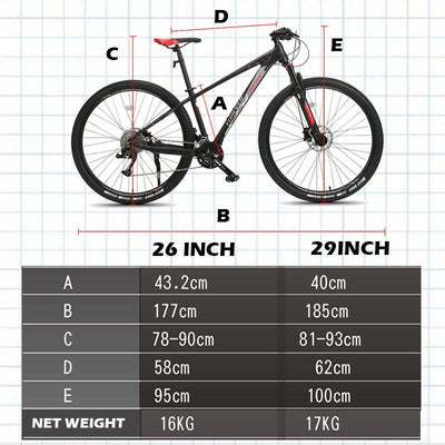 Forever Mountain Bike 26/29 Inch 33-speed Aluminum City Bicycle Dual Oil Disc Brake Ultra Light