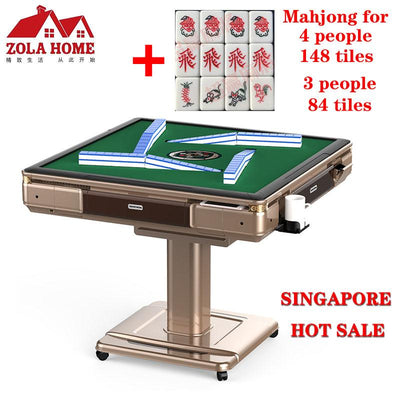 Singapore Auto Mahjong Table With Animal No-push Roller Coaster Mute Machine Full-automatic Foldable