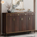 Chinese Style Shoe Solid Wood Frame Household Door Large Capacity Light Luxury Porch Locker Balcony