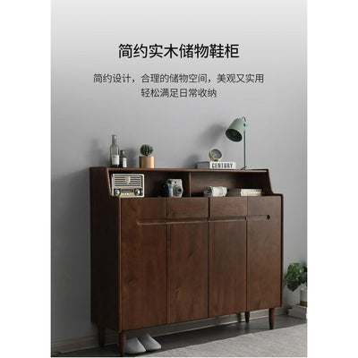 (MUWU) Solid Wood Household Door Large Capacity Shoe Cabinet Living Room Entrance Porch Cabinet