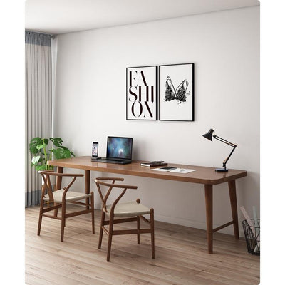 SENBIJU All Wood Bedroom Double Study Desk Nordic Word Wall Long Table Simple Household Solid