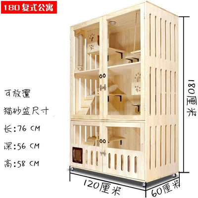 Family Luxury Cage Wooden House Cat Cabinet