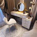 Nordic Dressing Table Luxury Storage Computer Desk with Led Light Mirror Bedroom Dressing Table