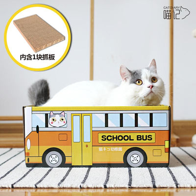 RUNPET Cat Scratch Board Pet Scratching Post Cat Scratcher Nest (Buses, Milk Carton, Board)