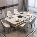 Light Luxury Telescopic Slate Dining Table Simple With Induction Cooker Dining Table And Chair