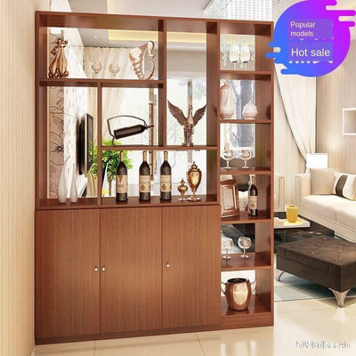 Solid Wood Storage Cabinet Hall Entrance Door Screen bookshelf Partition Space Saver Display Rack