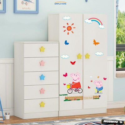 Simple Children's Wardrobe Baby Storage Combination Cabinet Girl Bedroom Wooden Wardrobe Baby