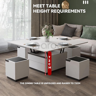 Multifunctional Coffee Table Dining Table Dual-use Lifting Foldable Nordic Marble Coffee Table