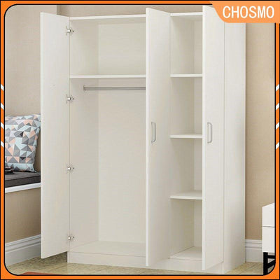 Bedroom Square Lattice Cabinet Wardrobe 140cm Small Household Load-bearing Wood 40/50 Deep Hanging