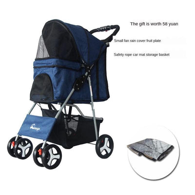 Foldable Pet Stroller Dog Detachable Cart with 4 Wheels