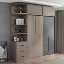 Wardrobe solid wood modern simple household bedroom sliding door integral cabinet economical storage