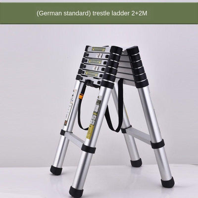 4-meter Retractable Telescopic Climbing Anti-skid Ladder Straighten Portable Sub-ladder 5-meter