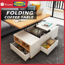 Folding Lift Coffee Table Dining Table Simple Multifunctional Storage Foldable Table With Wheels