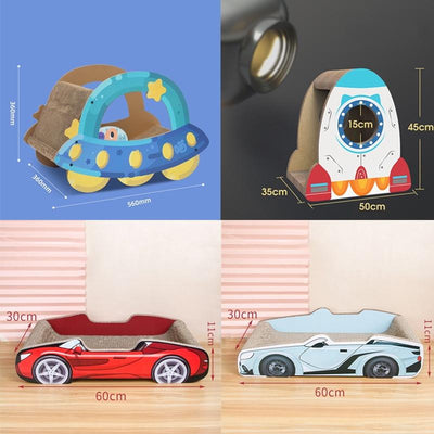 BOUSSAC Cat Scratch Board Car-Shaped Scratcher Corrugated Paper Cat Claw Toy Cat Scratching Board