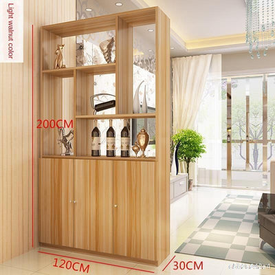 Solid Wood Storage Cabinet Hall Entrance Door Screen bookshelf Partition Space Saver Display Rack