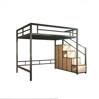 New Iron Single Apartment Small-family Loft Pavilion Bed Simple Save Space Multi-functional Single