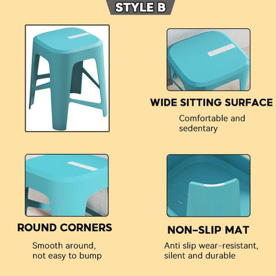 【Buy 3 Get 1 Free】Simple Plastic Stackable Stools Living Room Use | Dining Chair/dining Stool |