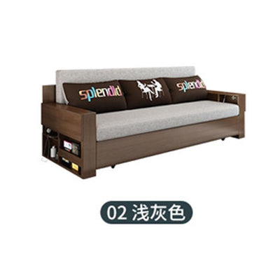 ARTISAM Sofa Bed Solid Wood Foldable Storage Sofa Bed Living Room Sitting And Lying Simple Push-pull