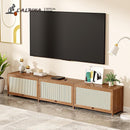 LAL PINA Solid Wood Light Luxury TV Cabinet Rattan Tv Console Breathable Deodorant TV Cabinet Simple