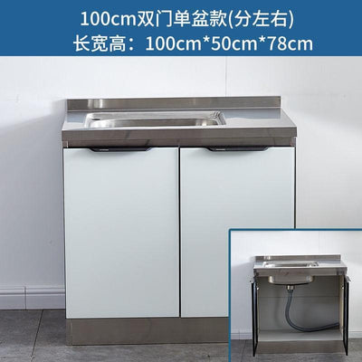 Kitchen Cabinet Sink Cabinet Stainless Steel Simple Assembly Cupboard Kitchen Stove Cabinet Kitchen