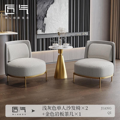 JUZHUXUAN Craftsmanship, light luxury, thousand bird lattice fabric sofa, hotel living room,