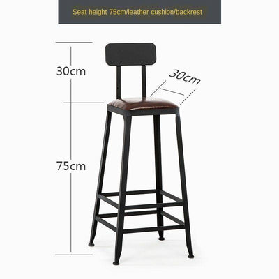 Bar Chair High Stool Iron Family Backrest Bar Bench Table And Chair Modern Simple Tall Chairs Bar