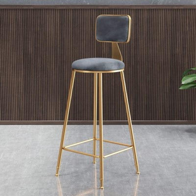 Bar Stool Home Light Luxury Backrest High Chair Nordic Iron Bar Chair