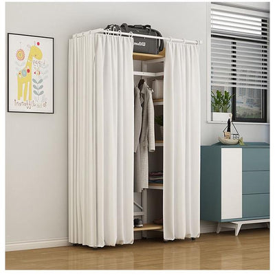 Clothes Rack Shoe Curtain With Family Clothes Rack Plus Wide Wardrobe Bedroom Multi-functional