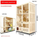 Closed Luxury Solid Four Wood Seasons Universal Double-layer Cabinet Home Cage Villa Cat House