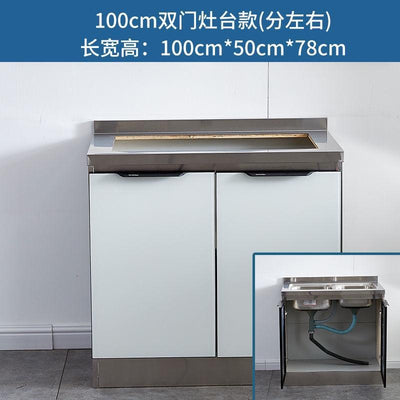 Kitchen Cabinet Sink Cabinet Stainless Steel Simple Assembly Cupboard Kitchen Stove Cabinet Kitchen