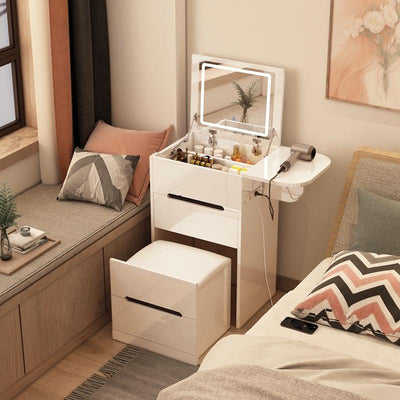 YICHANG Nordic Dressing Table Bedroom Modern Simple Storage Cabinet Integrated Flip Small Family