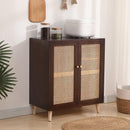 GC Kitchen Cabinet Storage Rattan Cabinet Solid Wood Household Wall Integrated Rattan Cabinet