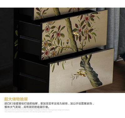 New Chinese Chest of Drawers American Light Luxury Solid Wood Bedroom Simple Modern Locker Side