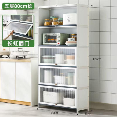 CAGK Kitchen Cabinet Storage Multilevel Kitchen Storage Rack Cupboard Cabinet Microwave Oven Pot