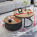 SENBIJU Small Coffee Table Nordic Side Table Round coffee table With Roller