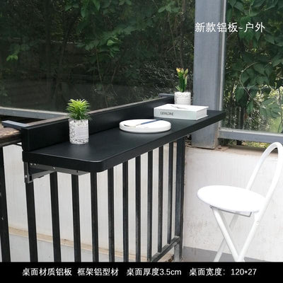 Balcony hanging table railing metal aluminum alloy hanging folding table modern home bar wall