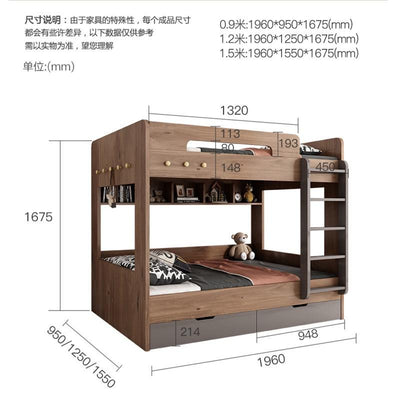 LAL Modern Double Decker Bed Frame Bunk Bed For Kids Adults Queen Bunk Bed With Drawer Mattress Set