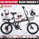 Phoenix Foldable Bicycle 7-speed Variable Speed Bicycle High-carbon Steel Folding Bike Subway Travel