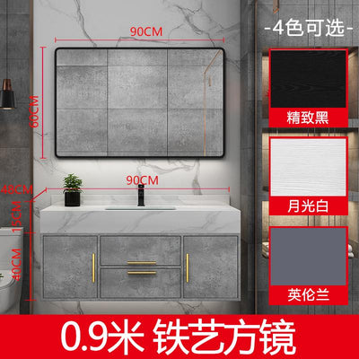 Bathroom Marble Bathroom Cabinet Combination Set Wash Basin Light Luxury Intelligent Bathroom Simple