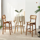 Arper Rattan Chair Solid Wood Bar Stool Nordic Home Dining Chair Indonesian Rattan Backrest Chair