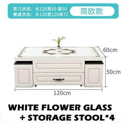 Foldable Dining Table Marble Table Top Small Apartment Home Retractable Coffee Table Folding Table