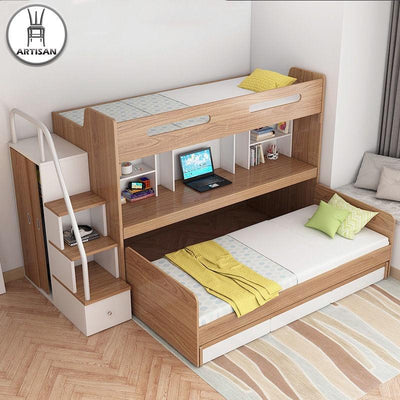 ARTISAM Multifunctional Children's Bed Bunk Bed with Desk Double Bed